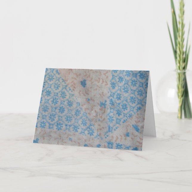 Cartão Tecido da edredão do vintage (Frente)