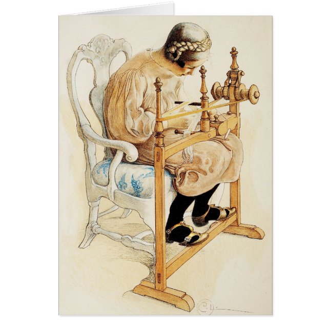 Cartão Tecido de Menina Sueca (Frente)