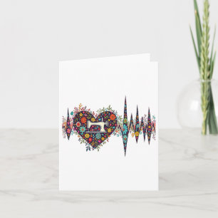 Cartão Tecido engraçado de costura e patchwork para mulhe