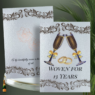 Cartão Tecido por 13 anos, um Aniversário de Lace & Love