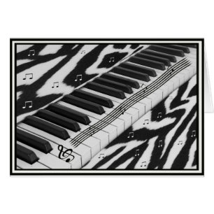 Cartão Teclado Piano de Impressão Zebra