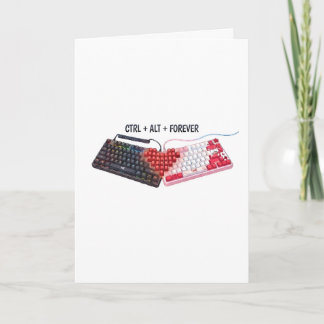 Cartão Teclados de Casal Ctrl Alt Forever Design