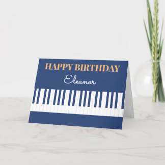 Cartão Teclas de Piano Feliz Aniversário Teclado Musical
