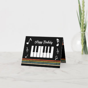 Cartão Teclas de Piano Personalizadas Vintage