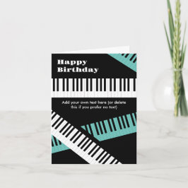 Cartão Teclas de Teclado de Piano Feliz Aniversário Músic