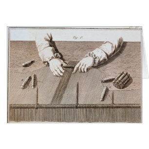 Cartão Técnica de Basse-Lisse na tapeçaria dos Gobelins