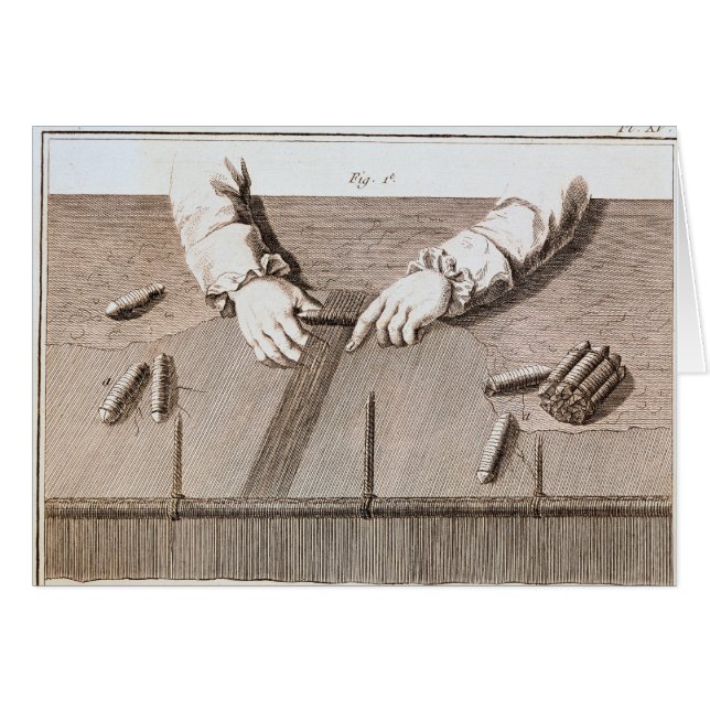 Cartão Técnica de Basse-Lisse na tapeçaria dos Gobelins (Frente Horizontal)