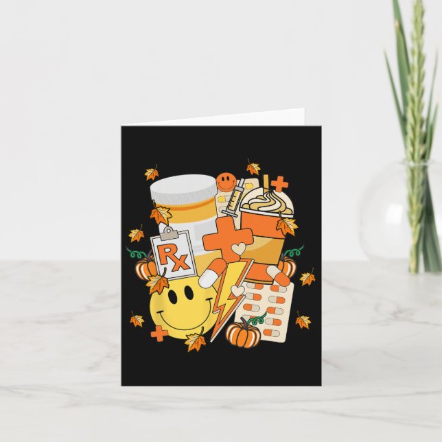 Cartão Técnico de Farmácia Farmacêutico Estudante Outono  (Frente)