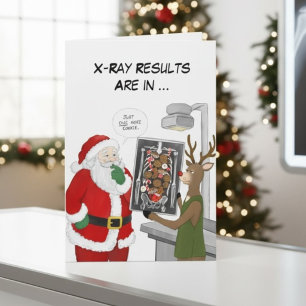 Cartão Técnico de Raio-X de Natal Engraçado Papai Noel e