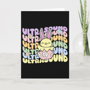 Cartão Tecnologia de ultrassom Groovy Bunny Filhotes Ovos