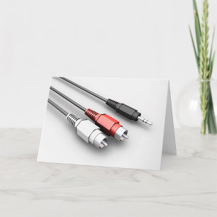 Cartão Tecnologia Vintage de Cabos de Áudio