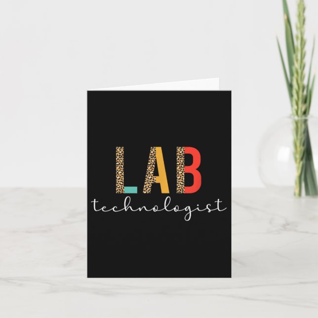 Cartão Tecnólogo de Laboratório Boho Leopardo Técnico de  (Frente)
