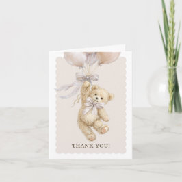 Cartão Teddy Bear Balloons Baby Shower Thank You Cards