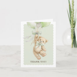 Cartão Teddy Bear Balloons Baby Shower Thank You Cards