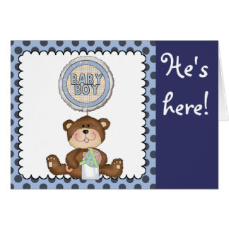 Cartão Teddy Bear Blue com Black Boy