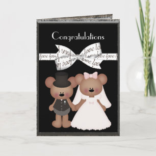 Cartão Teddy Bear Bride & Groom Wedding