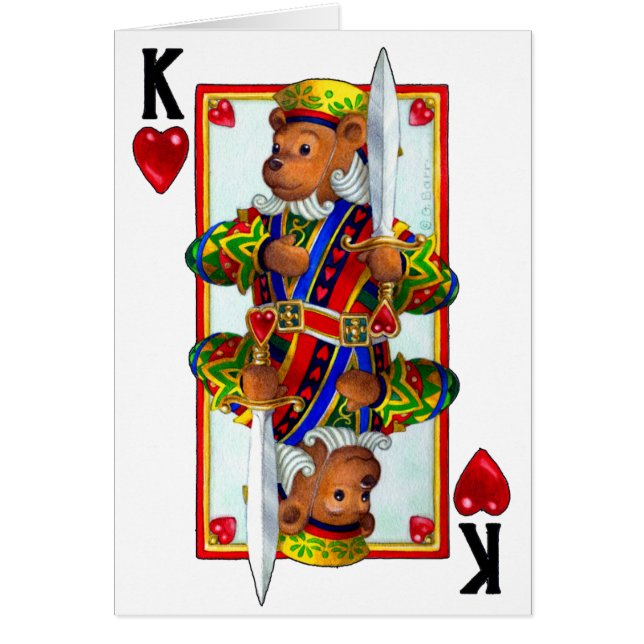 Cartão Teddy Bear King of Hearts (Frente)