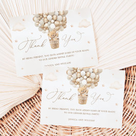 Cartão Teddy Bear Neutral Chá de fraldas Obrigado