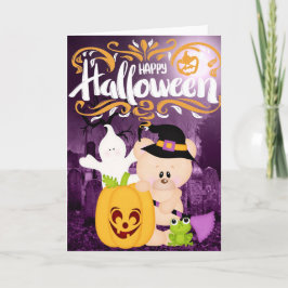 Cartão Teddy Bear Warlock - Feliz Halloween