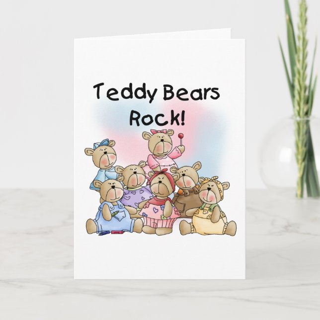 Cartão Teddy Bears Rock Camisetas and Gifts (Frente)