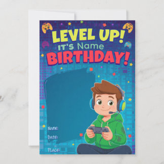 Cartão Teen Gamer Boy Video Game Player Birthday