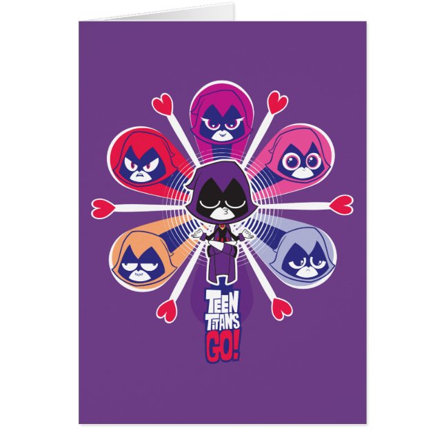 Cartão Teen Titans Go! | Emoticlones de Raven (Frente)
