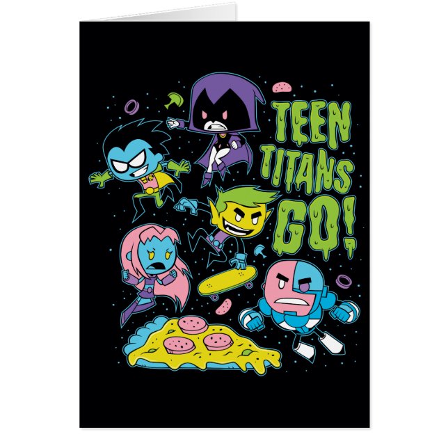Cartão Teen Titans Go! | Gráfico de pizza da primavera de (Frente)