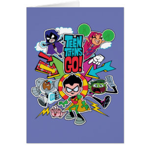Cartão Teen Titans Go!   Gráfico de Seta de Equipe