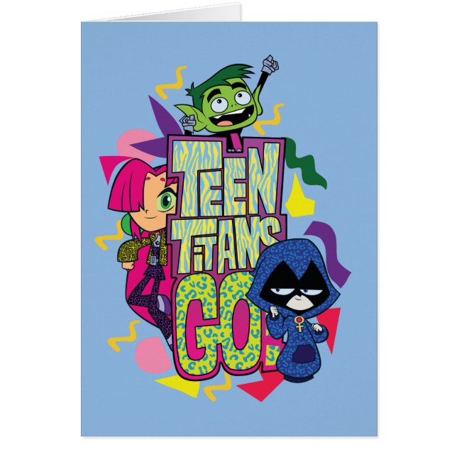 Cartão Teen Titans Go! | Logotipo Impresso "Raparigas" (Frente)