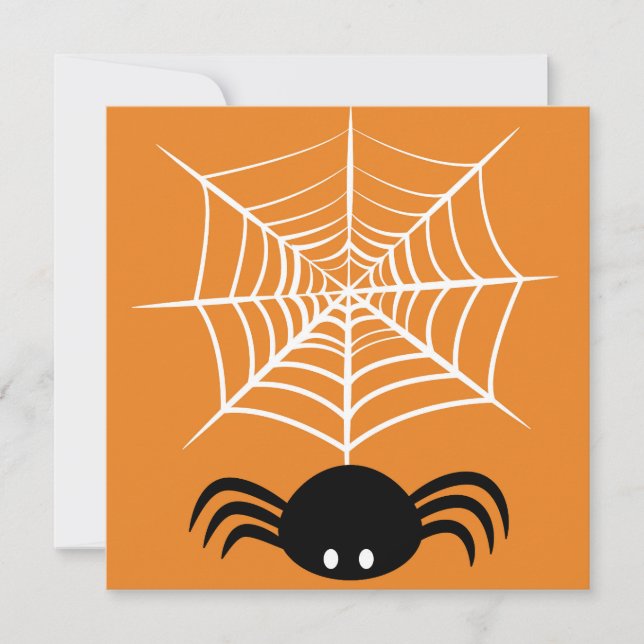 Cartão Teia de Aranha de Halloween (Frente)