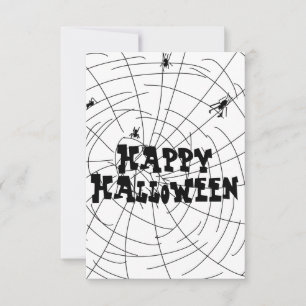 Cartão Teias de Aranha de Halloween Desenhadas à Mão