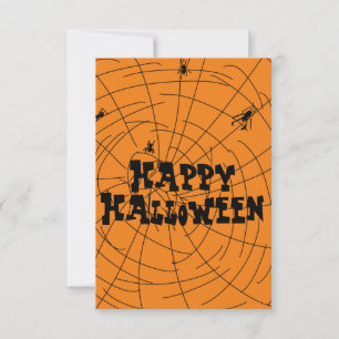 Cartão Teias de Aranha Desenhadas à Mão para Halloween