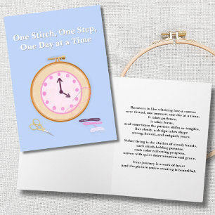 Cartão Tela de Bordado de Encourajamento à Sobriedade