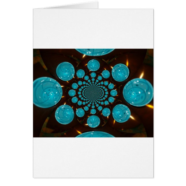 Cartão Tela Tonturna das Luzes Cyan Caleidoscópio Arte (Frente)