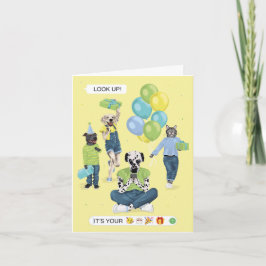 Cartão Telefone de Cachorro Dotado Obcecado Aniversário