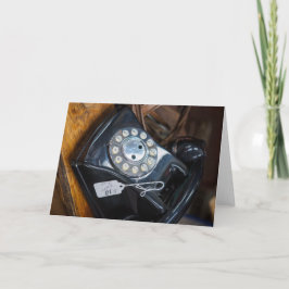 Cartão Telefone de Discagem Rotação de Preto Vintage