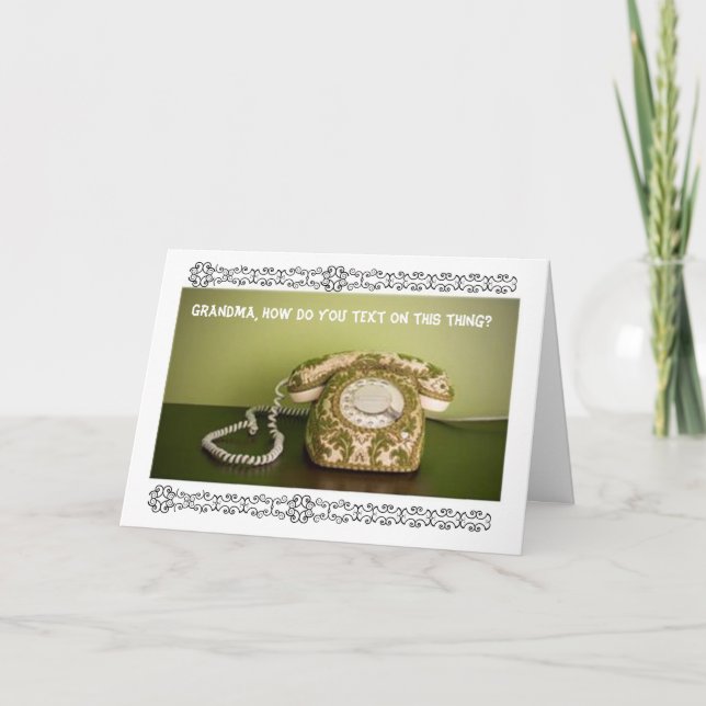 Cartão Telefone do vintage - Texting (Frente)
