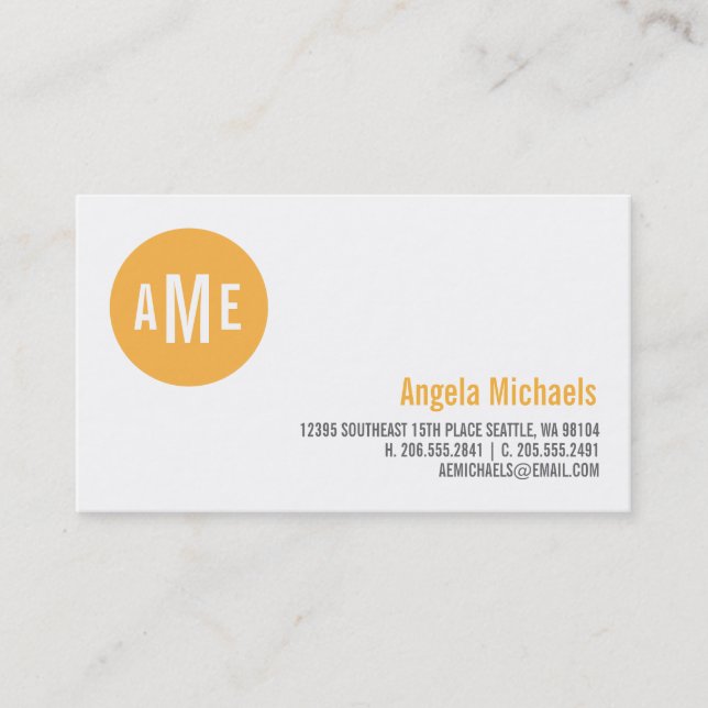 Cartão telefónico do monograma do ponto (Frente)