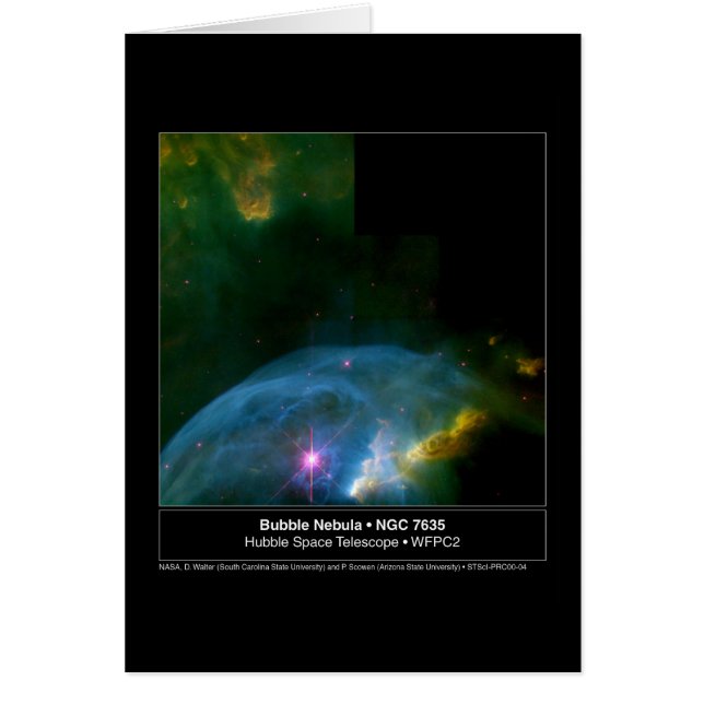 Cartão Telescópio de Hubble da nebulosa 7635 da bolha (Frente)