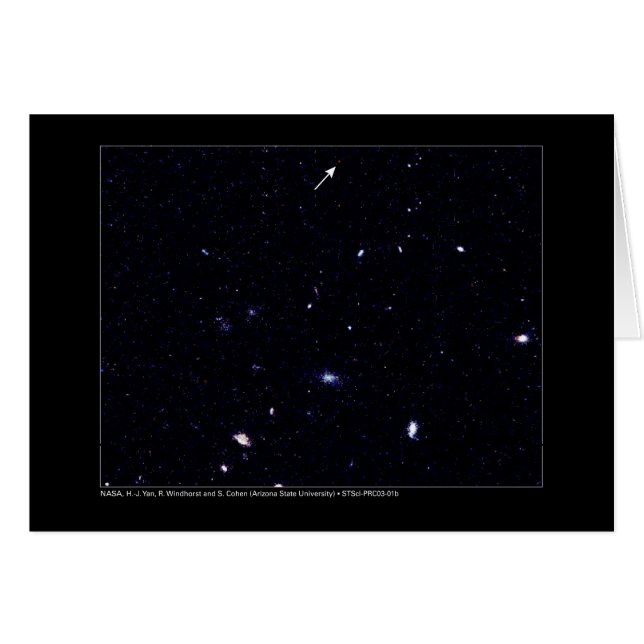 Cartão Telescópio distante de Hubble das galáxias (Frente Horizontal)