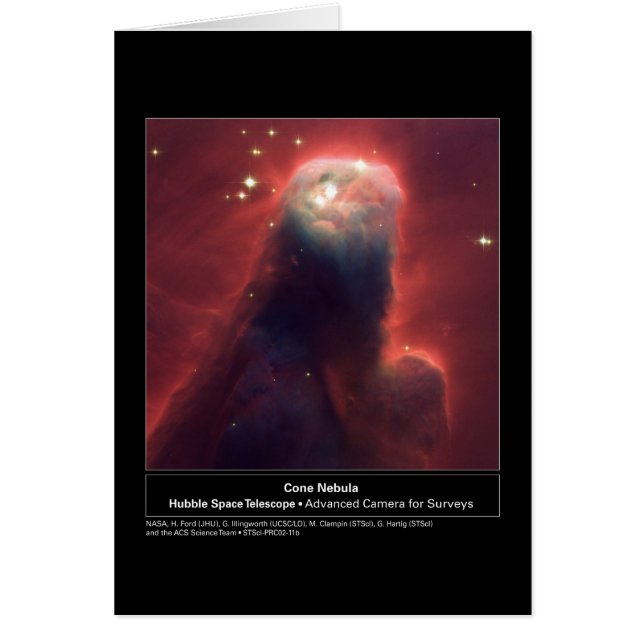 Cartão Telescópio Hubble Cone Nebula NGC 2264 (Frente)