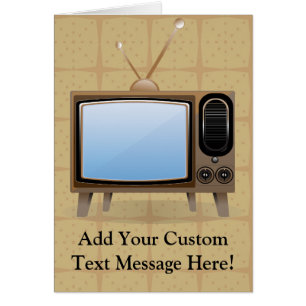 Cartão Televisão velha do assoalho do vintage