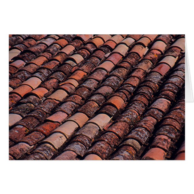 CARTÃO TELHADO DE AZULEJOS SOBRE O EDIFÍCIO EUROPEU (Frente horizontal)