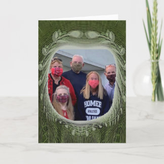 Cartão Tem sido um ano louco. Foto de Natal verde