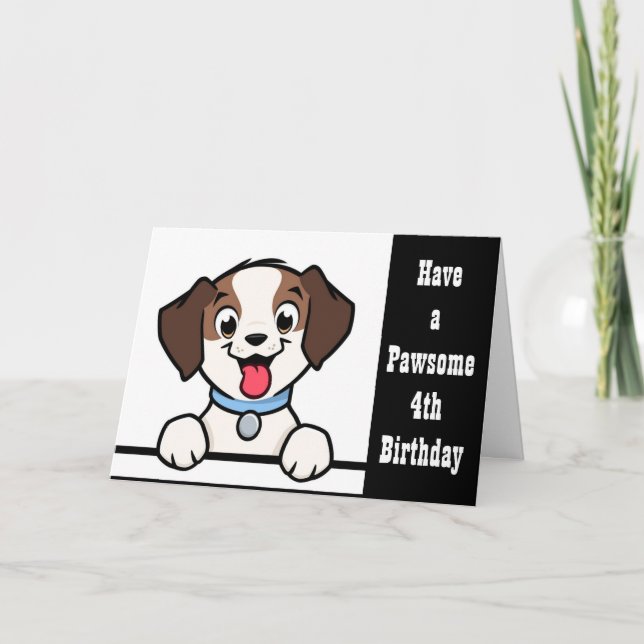 Cartão TEM UMA PLACA **PAWSOME aniversário de 3 anos** (Frente)