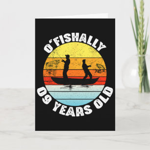 Cartão Tema de Aniversário de 9 Anos de Idade 'O'fishally