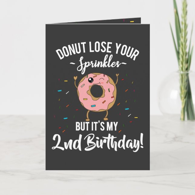 Cartão Tema de Donut de 1º Aniversário C Personalizado (Frente)