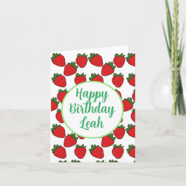 Cartão Tema de Festa de aniversário de Morango