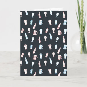 Cartão Tema de festa de cerveja rústica desenhada à mão