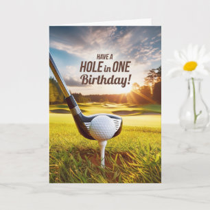 Cartão Tema de Golfista de Aniversário Manhã no Campo de